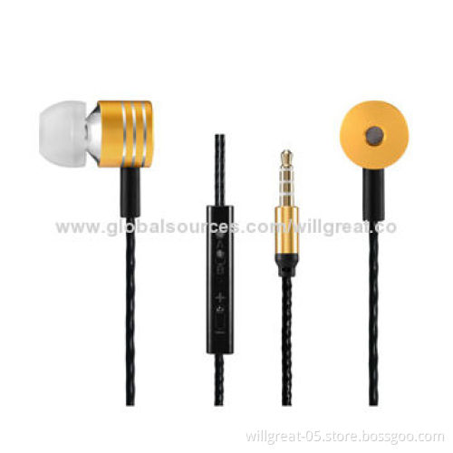 Earphone with remote control, works with Apple/Samsung, Huawei and HTC mobile phones